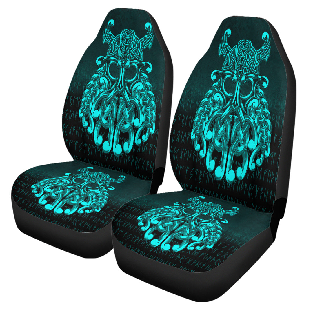 Viking Car Seat Covers Vikings Odin Valhalla Cyan Version Car Seat Covers RLT12 - Wonder Print Shop