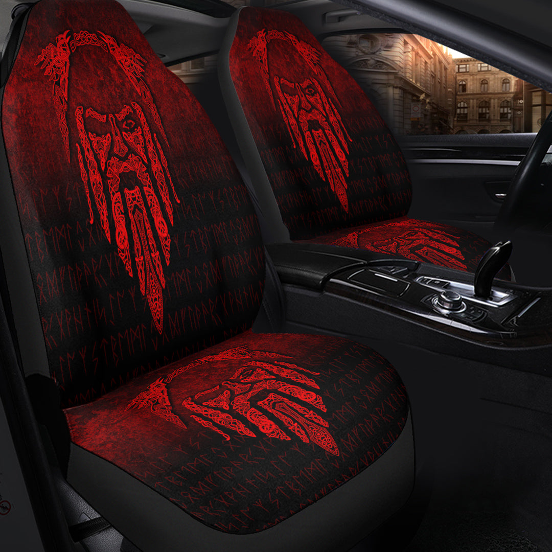 Viking Car Seat Covers Eye of Odin Red Version Car Seat Covers RLT12 - Wonder Print Shop