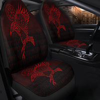 Viking Car Seat Covers Raven Vegvisir Tattoo Red Version Car Seat Covers RLT12 - Wonder Print Shop