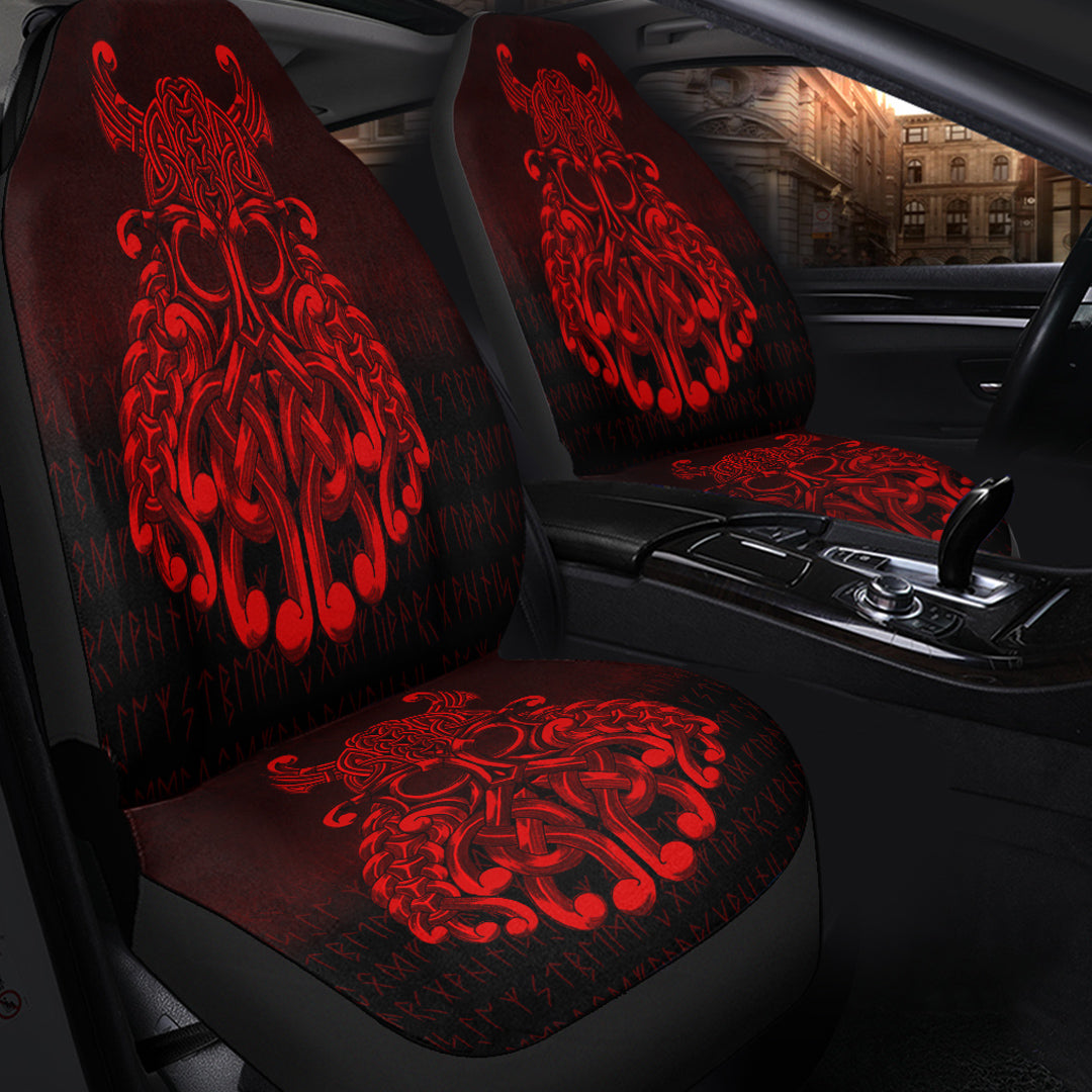 Viking Car Seat Covers Vikings Odin Valhalla Red Version Car Seat Covers RLT12 - Wonder Print Shop