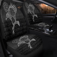 Viking Car Seat Covers Raven Vegvisir Tattoo Special Version Car Seat Covers RLT12 - Wonder Print Shop