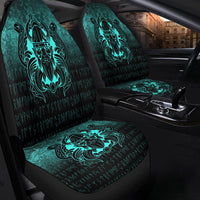Viking Car Seat Covers Nordic Warrior Valhalla Norse Cyan Version Car Seat Covers RLT12 - Wonder Print Shop