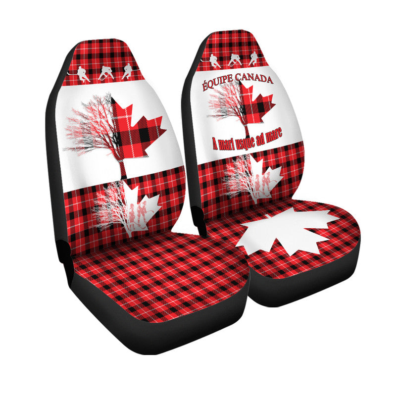 Canada Hockey Car Seat Cover - Maple Leaf Tartan LT9 - Wonder Print Shop