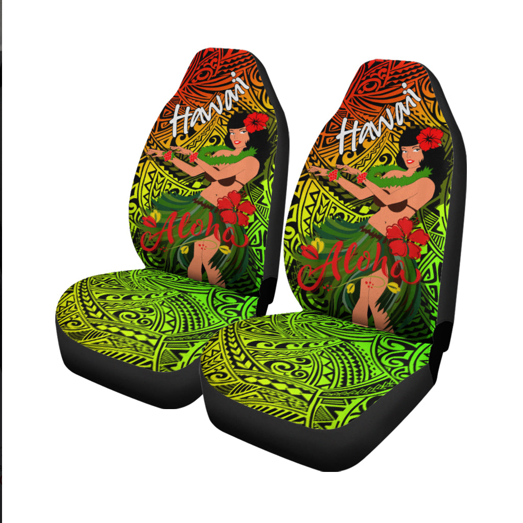 Hawaii Hula Girl Reggae Car Seat Covers LT2 - Wonder Print Shop