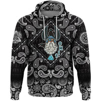 Viking Hoodie Cartoon Of The Norse God Odin with Bandana Paisley Style RLT12 - Wonder Print Shop