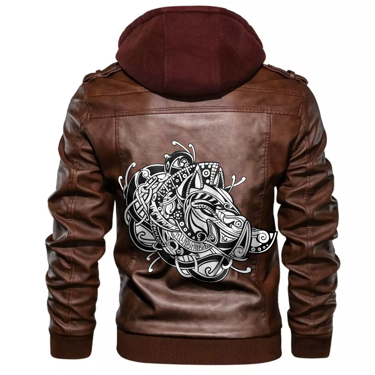 Viking Celtic Boar Leather Jacket RLT12 - Wonder Print Shop