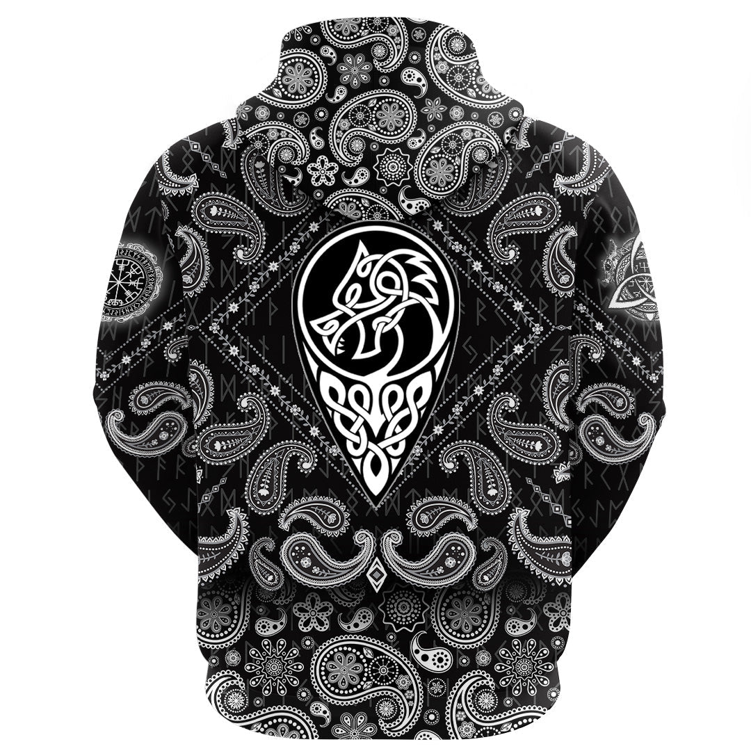 Viking Hoodie Celtic Dragon Nation with Bandana Paisley Style RLT12 - Wonder Print Shop