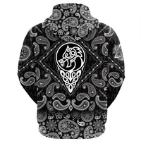 Viking Hoodie Celtic Dragon Nation with Bandana Paisley Style RLT12 - Wonder Print Shop