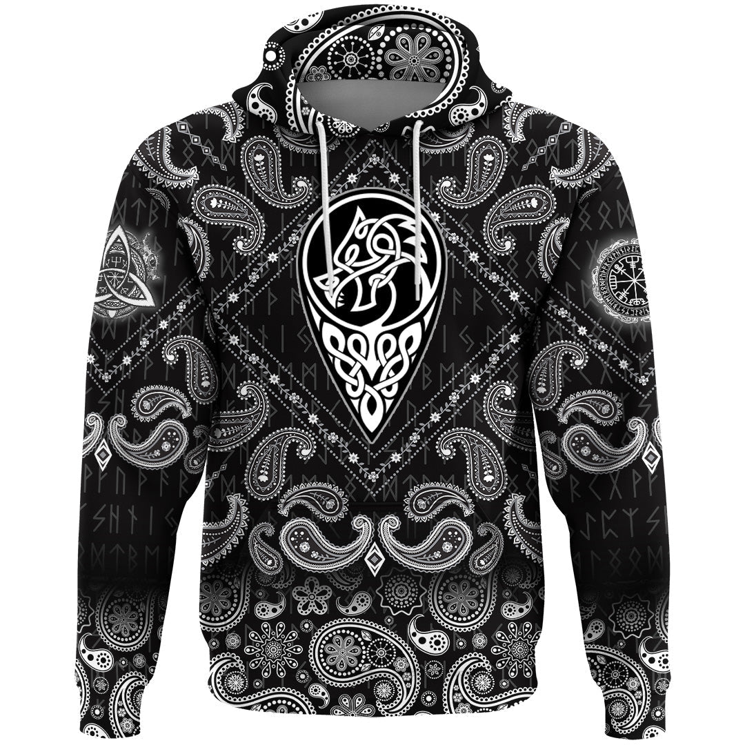 Viking Hoodie Celtic Dragon Nation with Bandana Paisley Style RLT12 - Wonder Print Shop