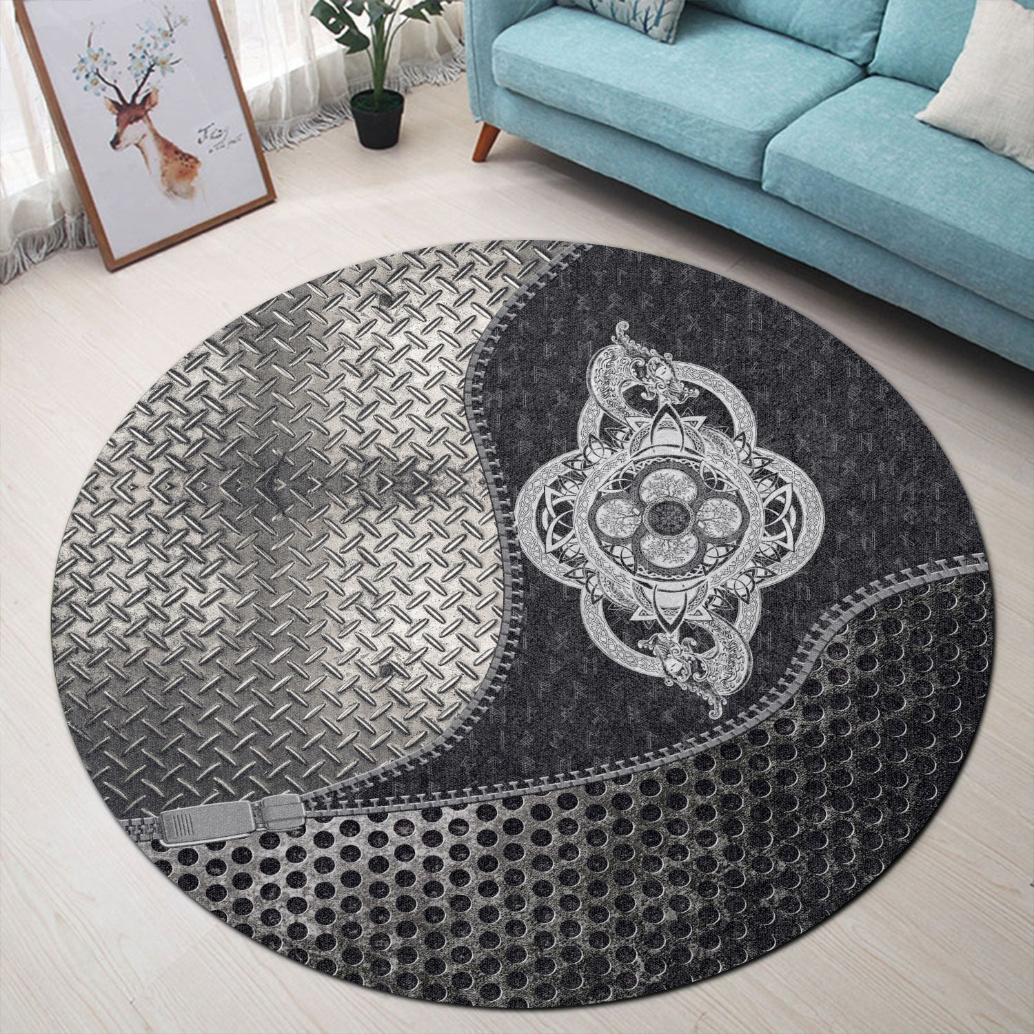 viking-carpet-celtic-dragon-tattoo-and-symbol-of-force-dream-magic-round-carpet