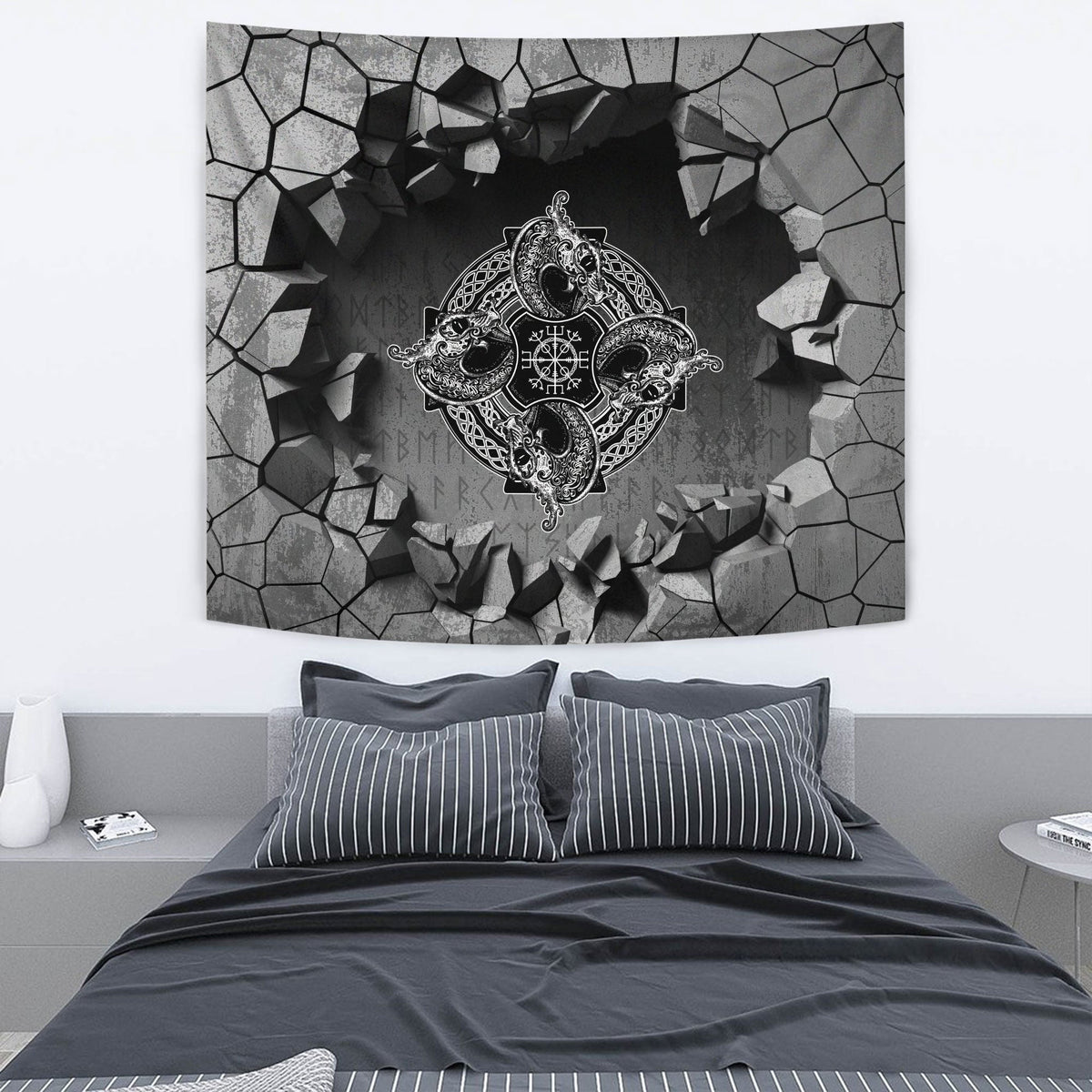 Viking Tapestry - Celtic Dragons Symbol Of The Viking Tattoo Tapestry RLT12 - Wonder Print Shop