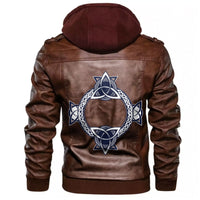 Viking Celtic Helm Of Awe Celtic Trinity Knot Leather Jacket RLT12 - Wonder Print Shop