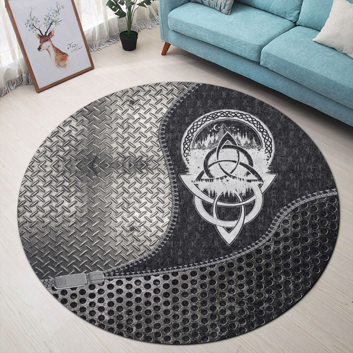 viking-carpet-celtic-knot-tattoo-mountain-forest-symbol-travel-round-carpet