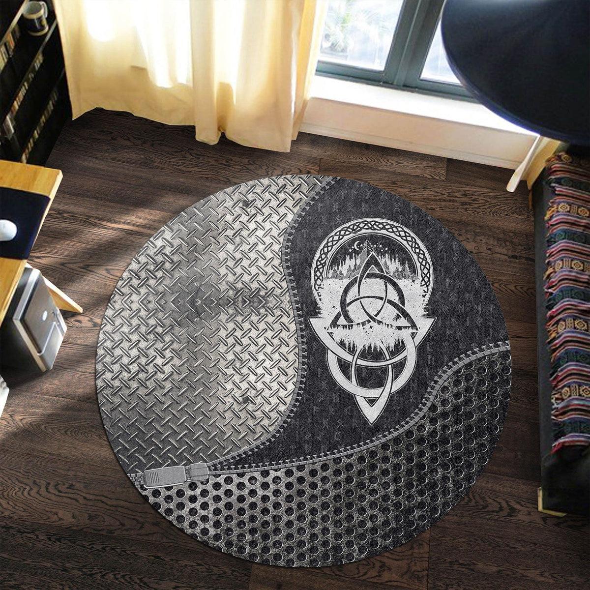 viking-carpet-celtic-knot-tattoo-mountain-forest-symbol-travel-round-carpet
