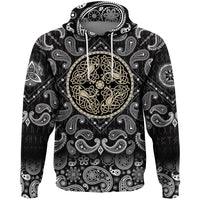 Viking Hoodie Celtic Knot with Bandana Paisley Style RLT12 - Wonder Print Shop
