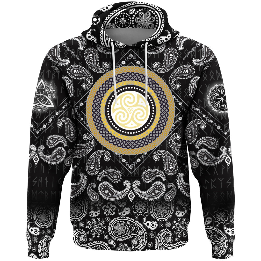 Viking Hoodie Celtic Magic Set with Bandana Paisley Style RLT12 - Wonder Print Shop