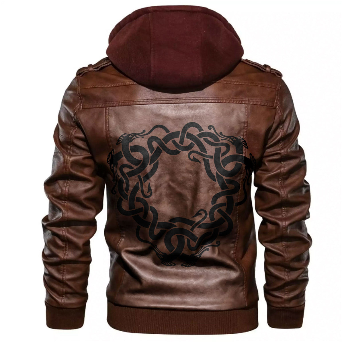 Viking Celtic Or Scandinavian Dragons Leather Jacket RLT12 - Wonder Print Shop