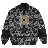 Viking Bomber Jacket Celtic Raven Ornament Frame Colorful with Bandana Paisley Style RLT12 - Wonder Print Shop