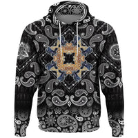 Viking Hoodie Celtic Raven Ornament Frame Colorful with Bandana Paisley Style RLT12 - Wonder Print Shop