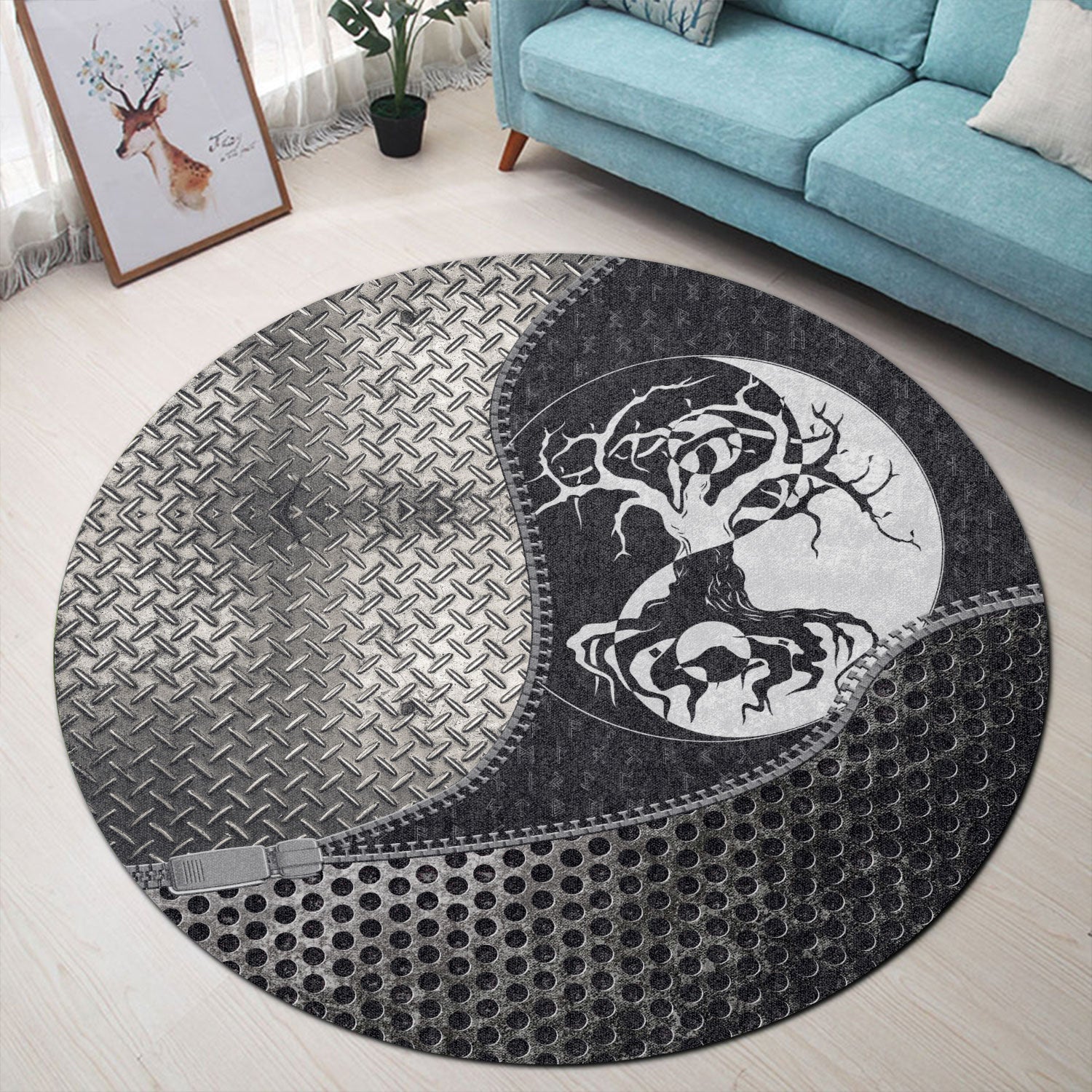 viking-carpet-celtic-symbol-of-yin-and-yang-druidic-yggdrasil-tree-round-carpet