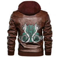 Viking Celtic Symbols Of Dogs Leather Jacket RLT12 - Wonder Print Shop