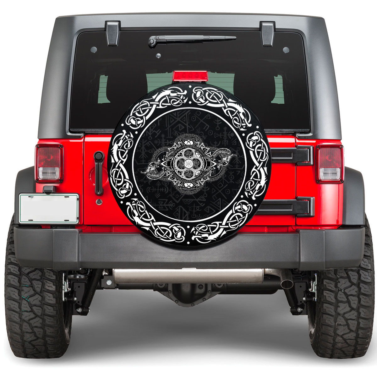 Viking Celtic Tattoo and Mystic Tribal Symbol Viking Spare Tire Cover RLT12 - Wonder Print Shop