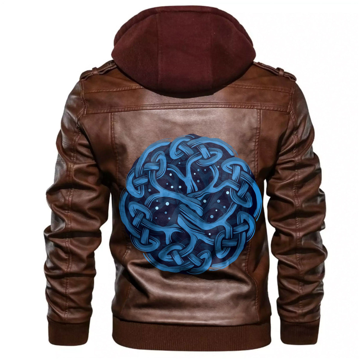 Viking Celtic Tree Of Life Yggdrasil Mystic Night Leather Jacket RLT12 - Wonder Print Shop
