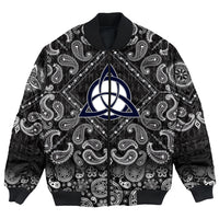 Viking Bomber Jacket Celtic Trinity Knot with Bandana Paisley Style RLT12 - Wonder Print Shop