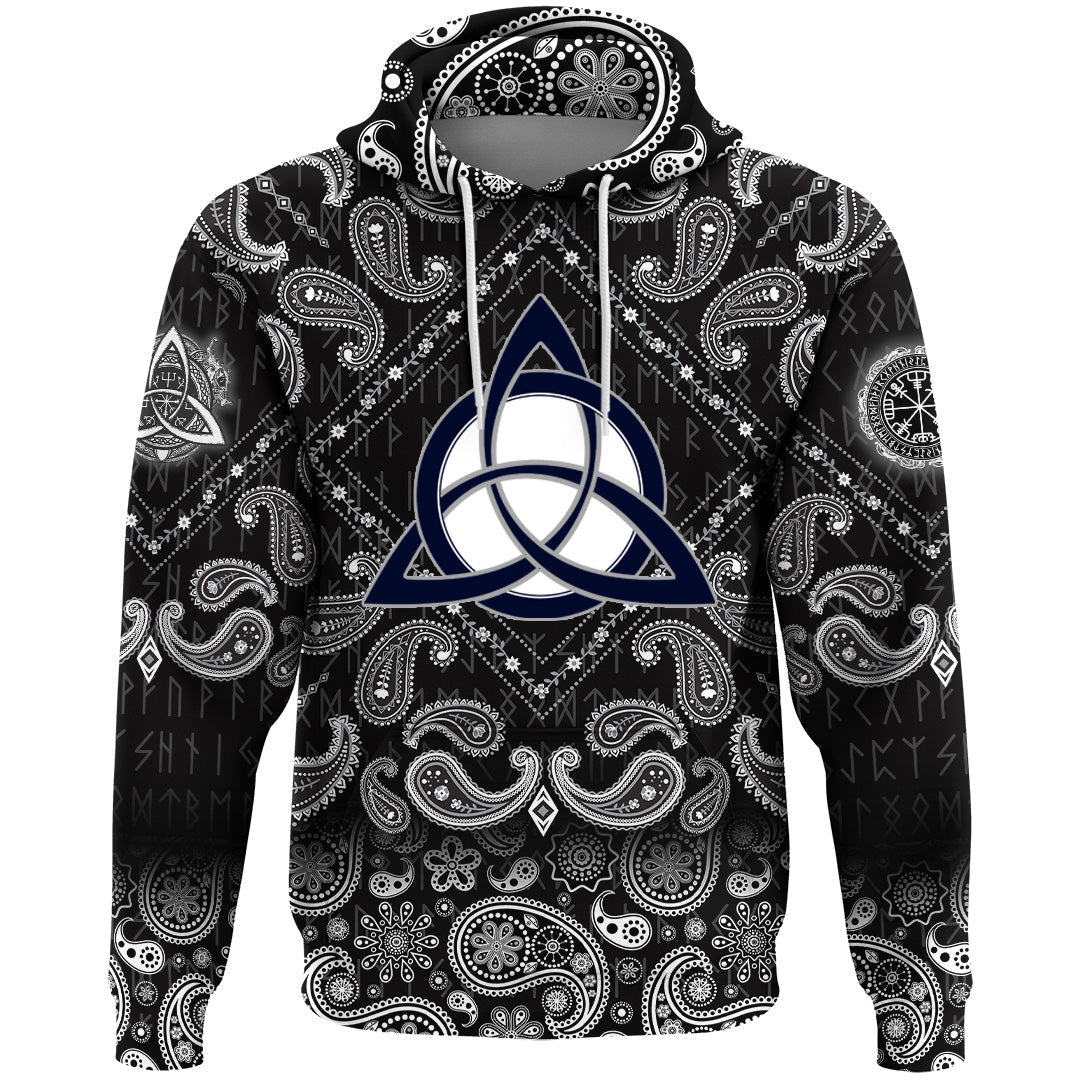 Viking Hoodie Celtic Trinity Knot with Bandana Paisley Style RLT12 - Wonder Print Shop