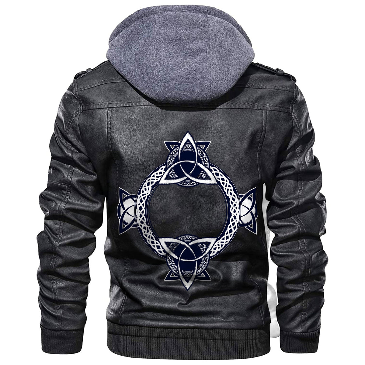 Viking Celtic Helm Of Awe Celtic Trinity Knot Leather Jacket RLT12 - Wonder Print Shop