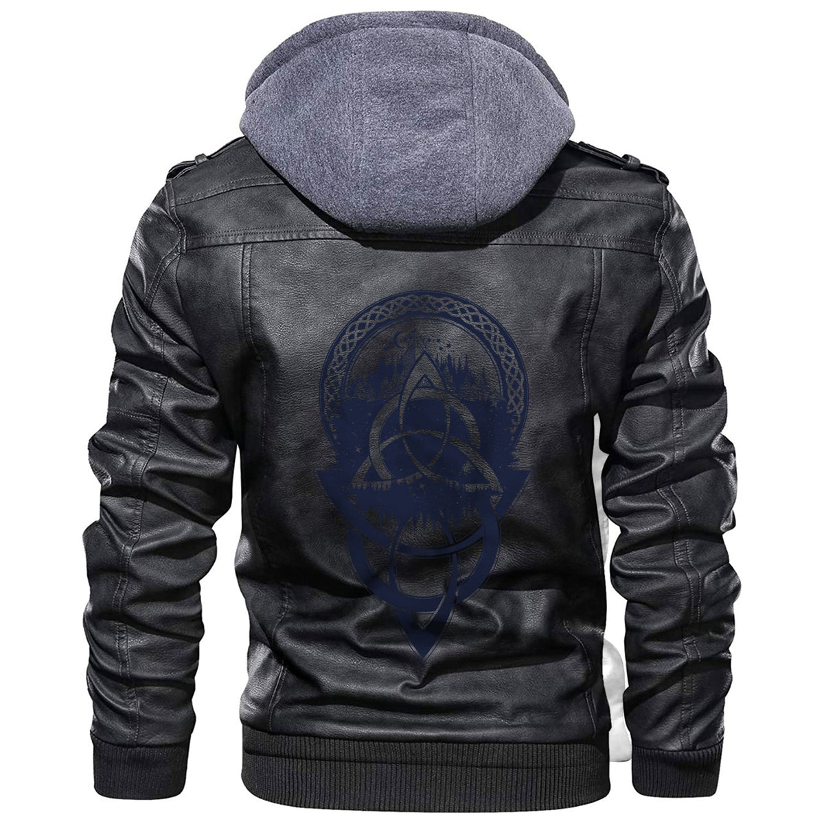 Viking Celtic Knot Tattoo Mountain Forest Symbol Travel Leather Jacket RLT12 - Wonder Print Shop