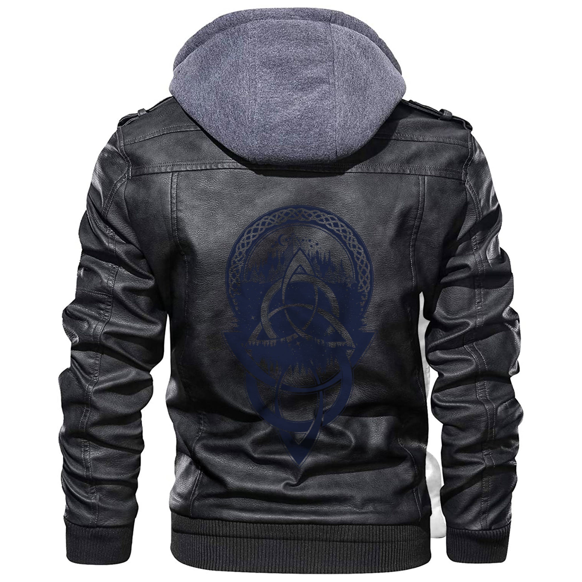 Viking Celtic Knot Tattoo Mountain Forest Symbol Travel Leather Jacket RLT12 - Wonder Print Shop