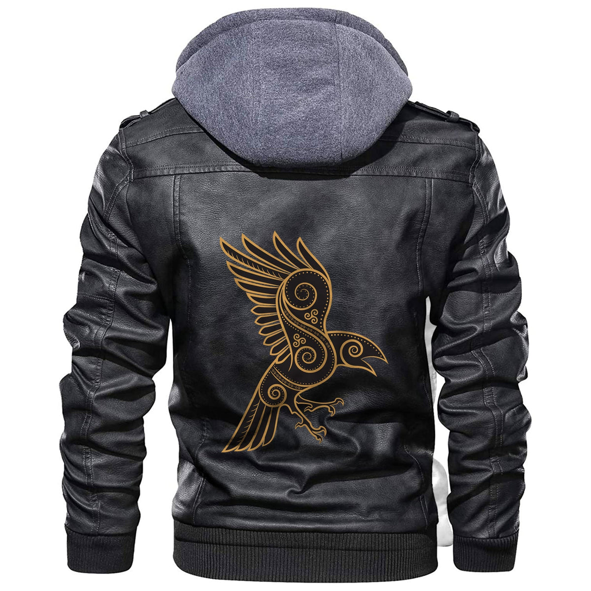 Viking Celtic Raven Leather Jacket RLT12 - Wonder Print Shop