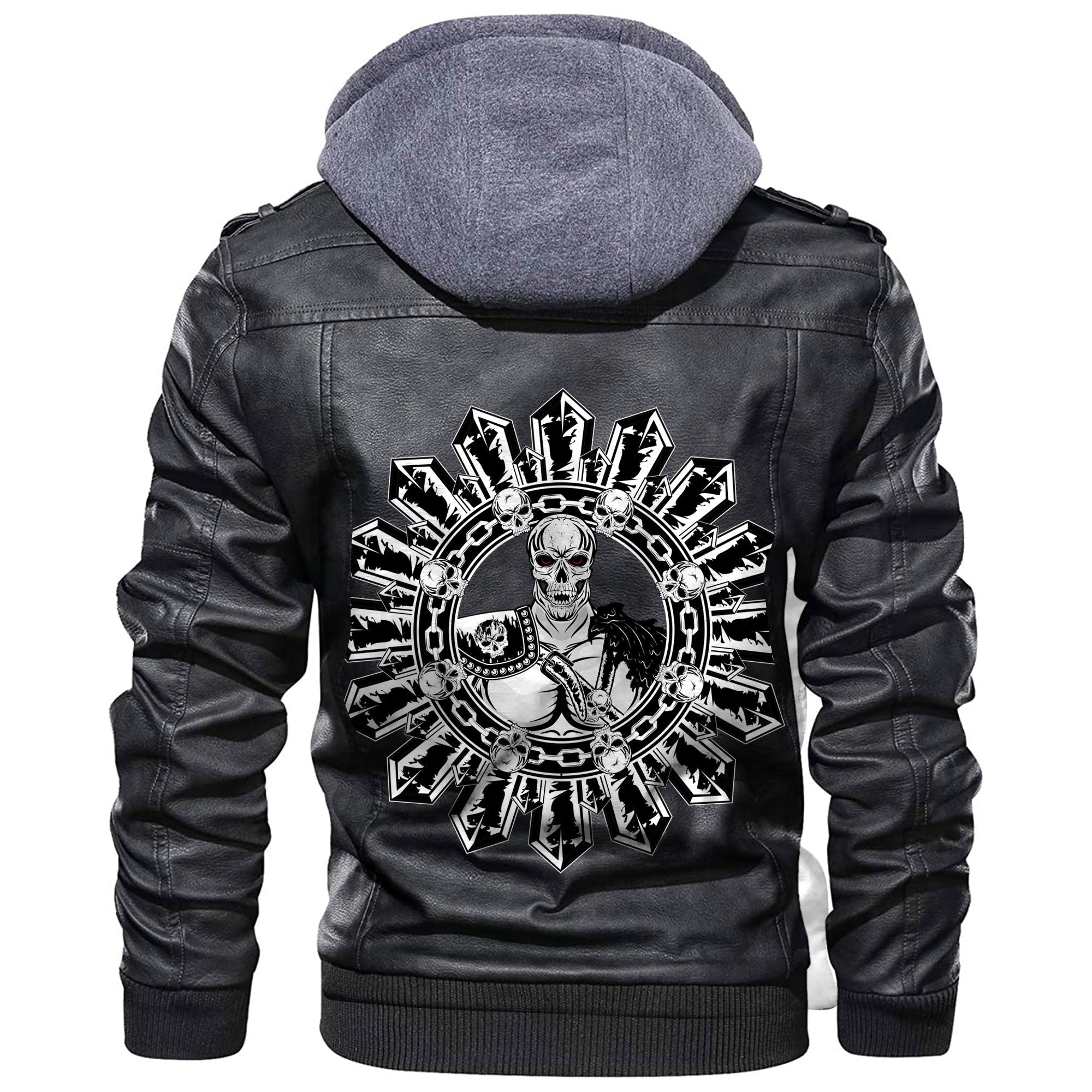 Viking Celtic Skull Warrior Dead Hero Leather Jacket RLT12 - Wonder Print Shop