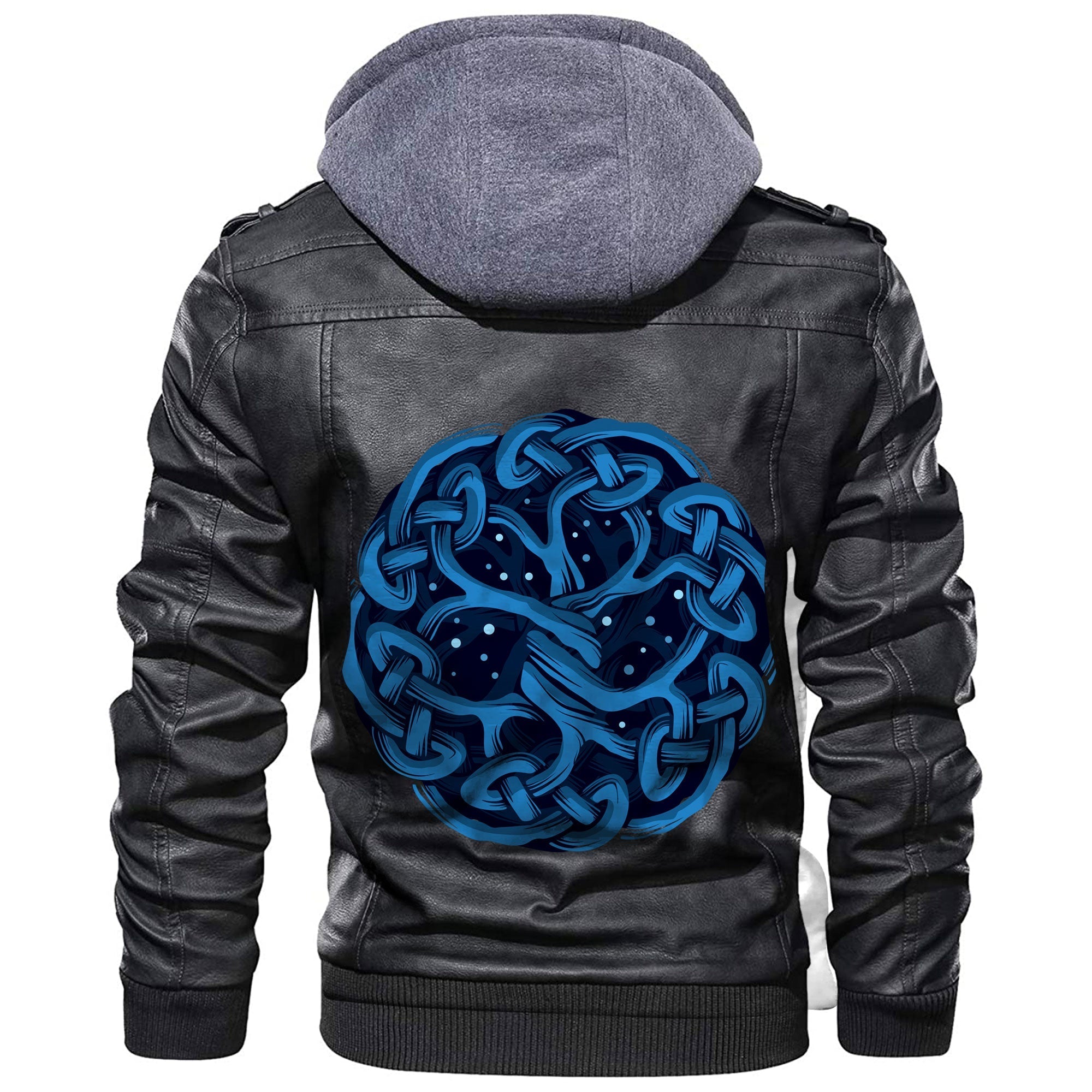 Viking Celtic Tree Of Life Yggdrasil Mystic Night Leather Jacket RLT12 - Wonder Print Shop