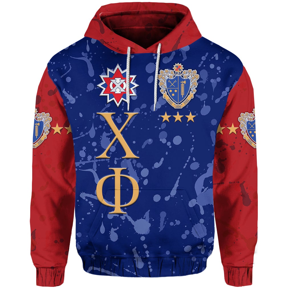 Chi Phi Hoodie Simple Style Blue Scarlet LT8 - Wonder Print Shop