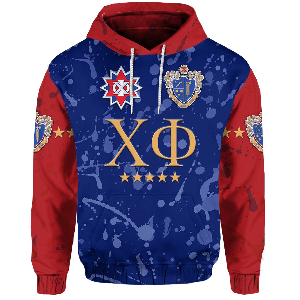Chi Phi Hoodie Original Style Blue Scarlet LT8 - Wonder Print Shop