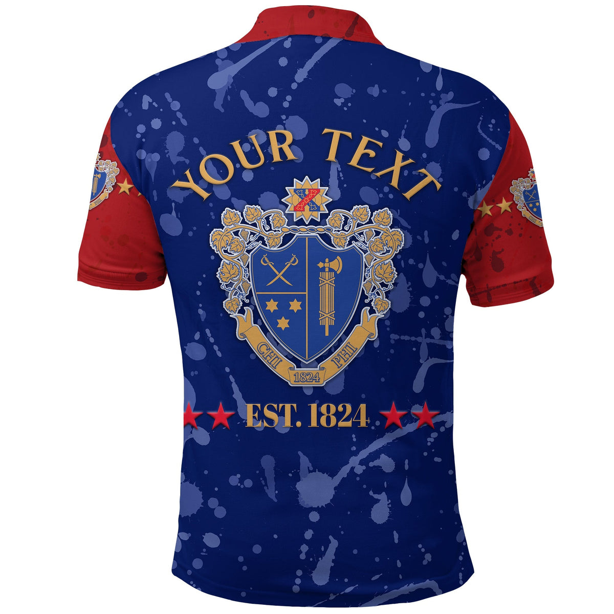 Custom Chi Phi Polo Shirt Simple Style Blue Scarlet LT8 - Wonder Print Shop