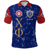 Custom Chi Phi Polo Shirt Simple Style Blue Scarlet LT8 - Wonder Print Shop