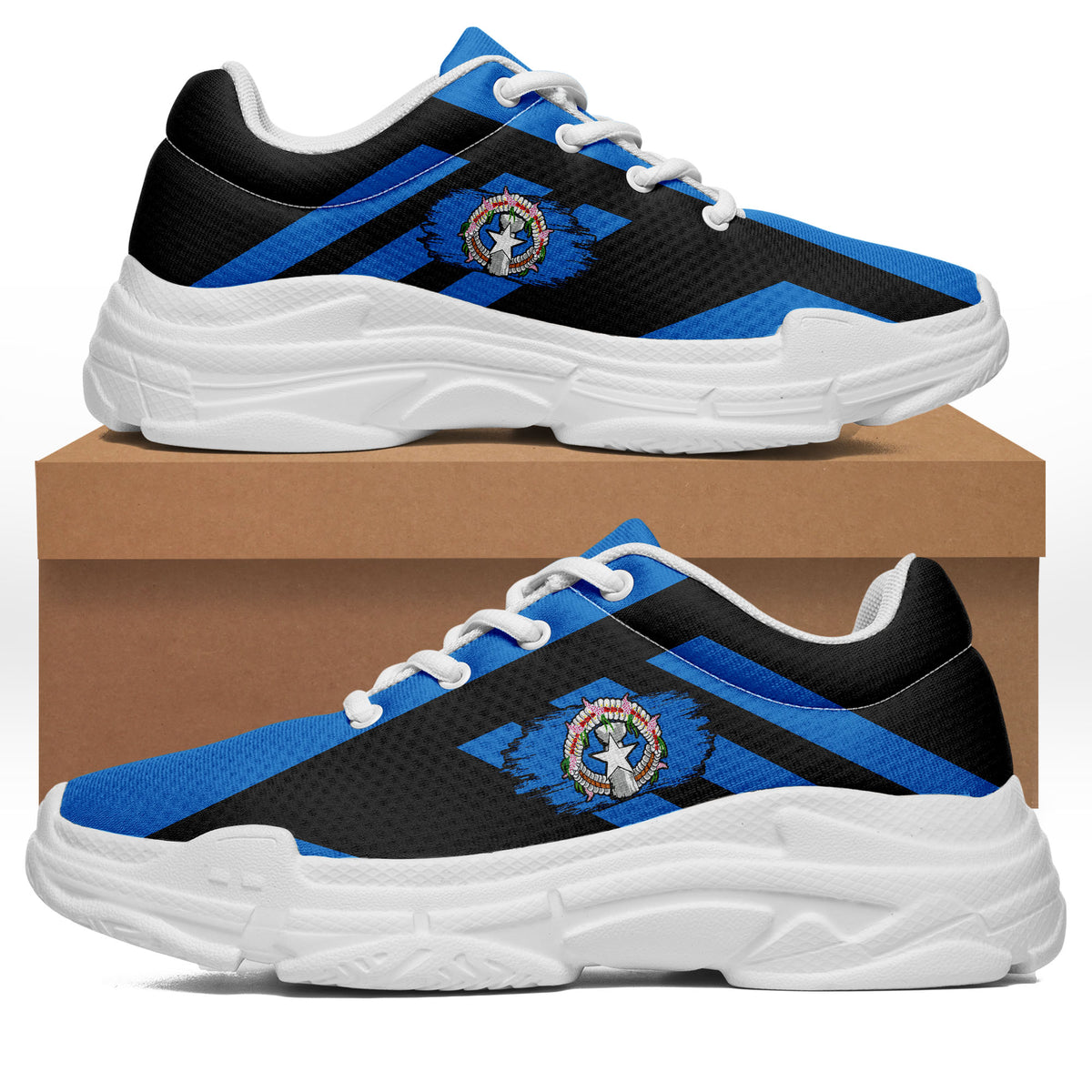 Polynesian Footwear Northern Mariana Flag - (Men's/Women's) Chunky Sneakers LT6