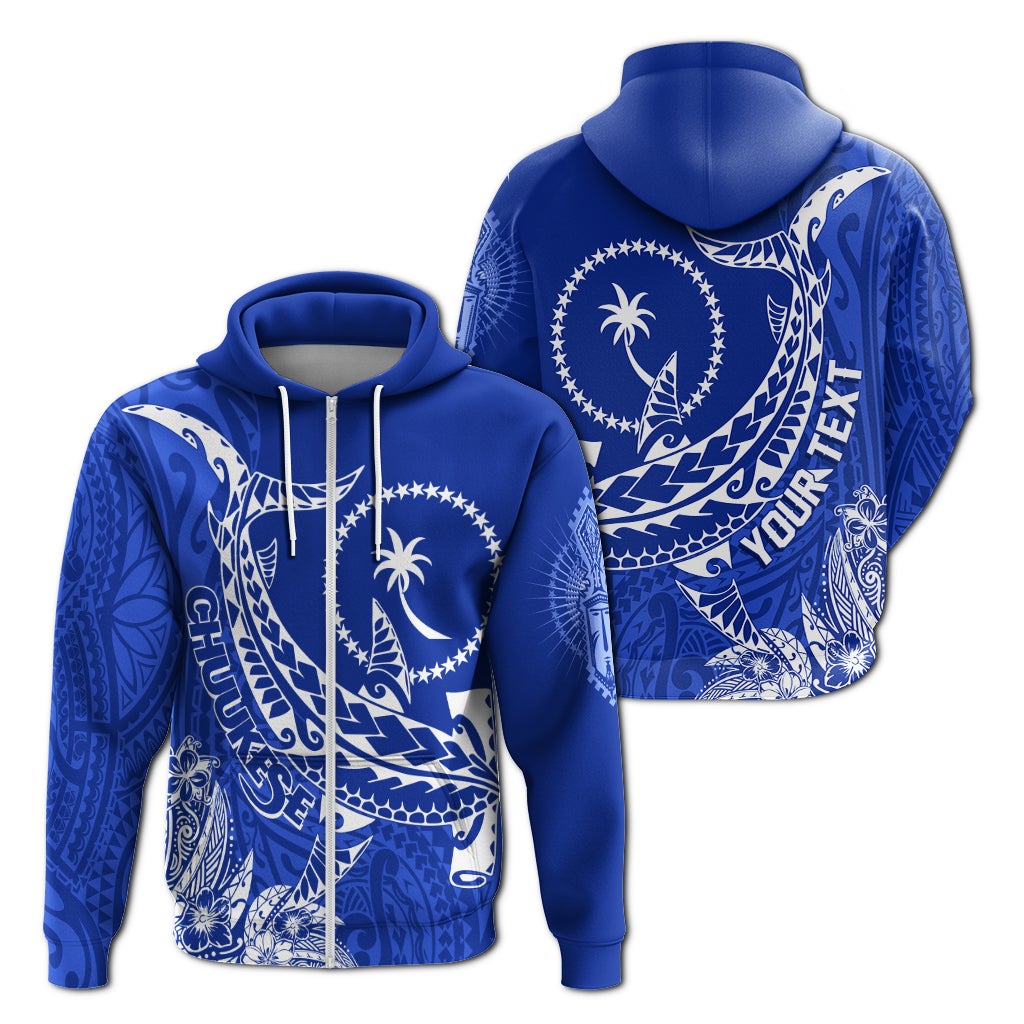 Custom FSM Chuuk Zip Up Hoodie Hammerhead Shark Proud Chuukese - Wonder Print Shop