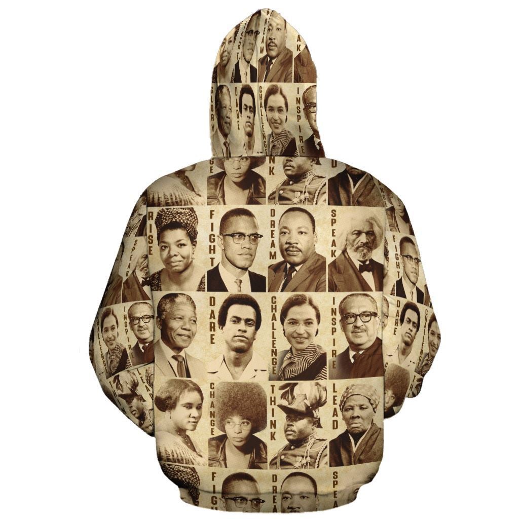 African Hoodie Civil Rights Leaders 3 Zip Hoodie - Wonder Print Shop