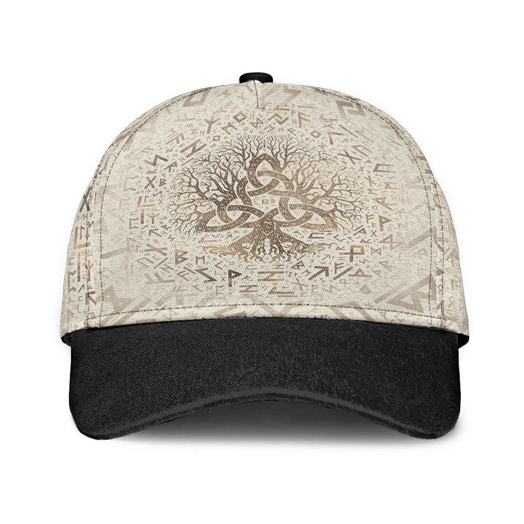 viking-classic-cap-tree-of-life-with-triquetra-and-futhark-pastel-gold-classic-cap