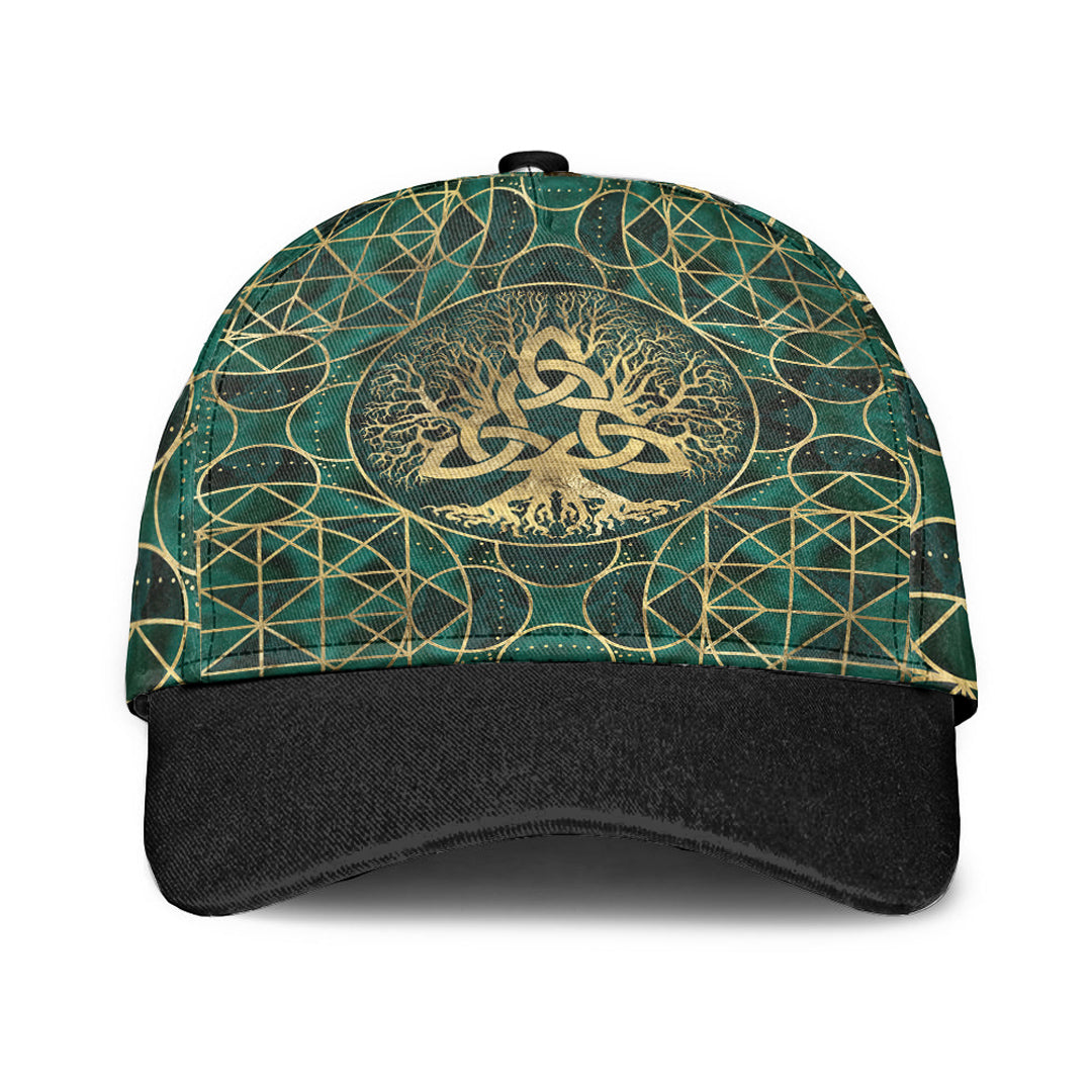 viking-classic-cap-tree-of-life-with-triquetra-malachite-and-gold-classic-cap