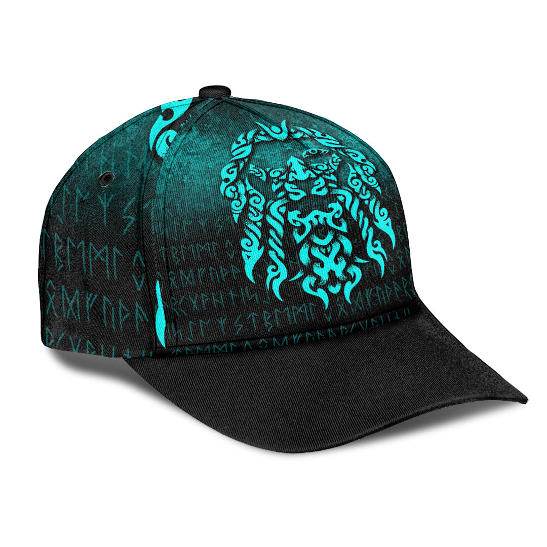 viking-classic-cap-viking-god-odin-allfather-in-asgard-raven-god-cyan-version-classic-cap