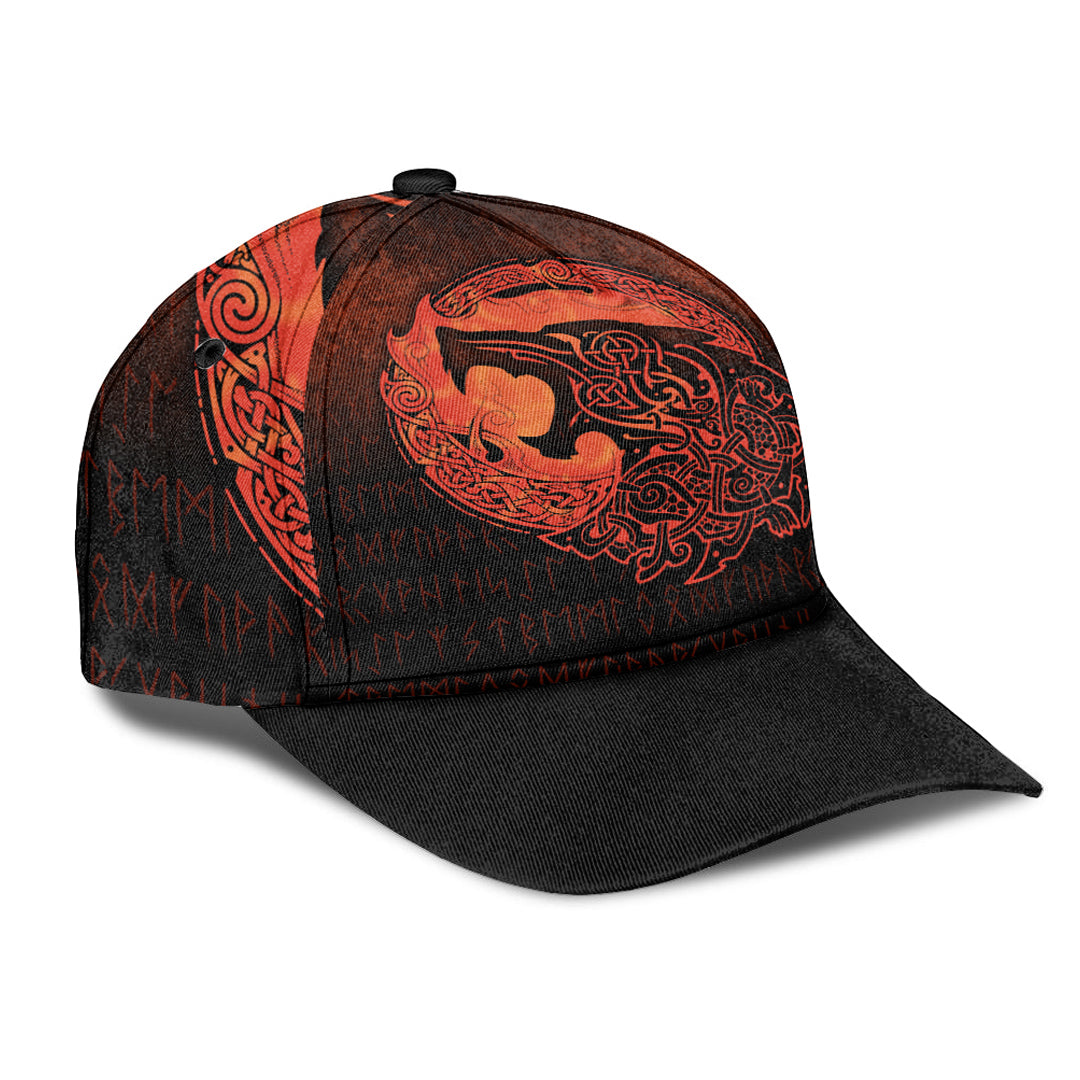 viking-classic-cap-fenrir-viking-3d-tattoo-orange-version-classic-cap