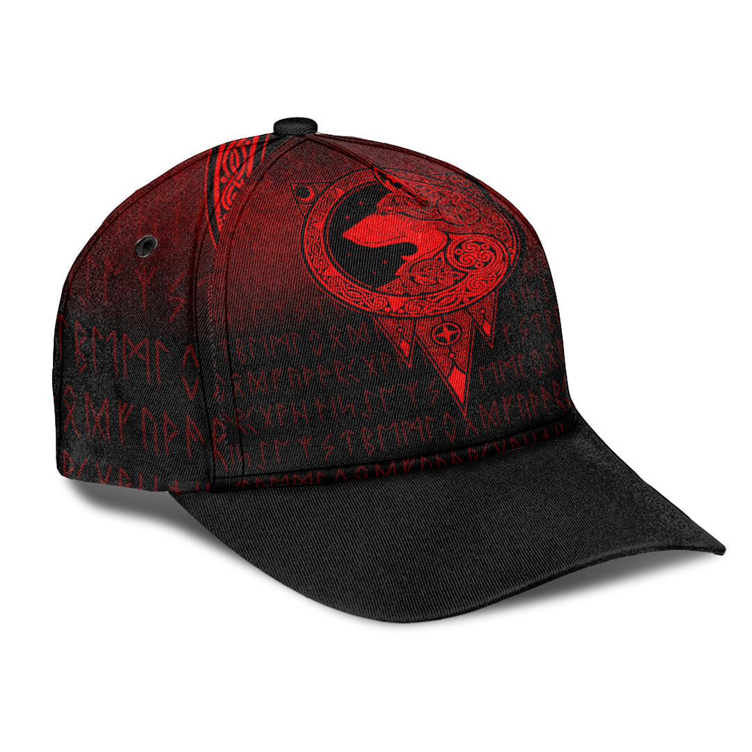 viking-classic-cap-viking-norse-wolf-red-version-classic-cap