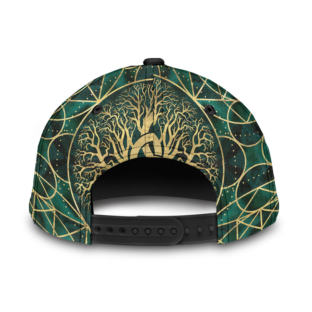 viking-classic-cap-tree-of-life-with-triquetra-malachite-and-gold-classic-cap