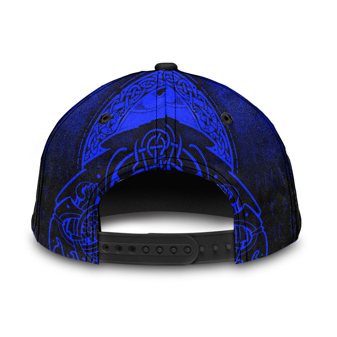 viking-classic-cap-fenrir-viking-3d-tattoo-blue-version-classic-cap