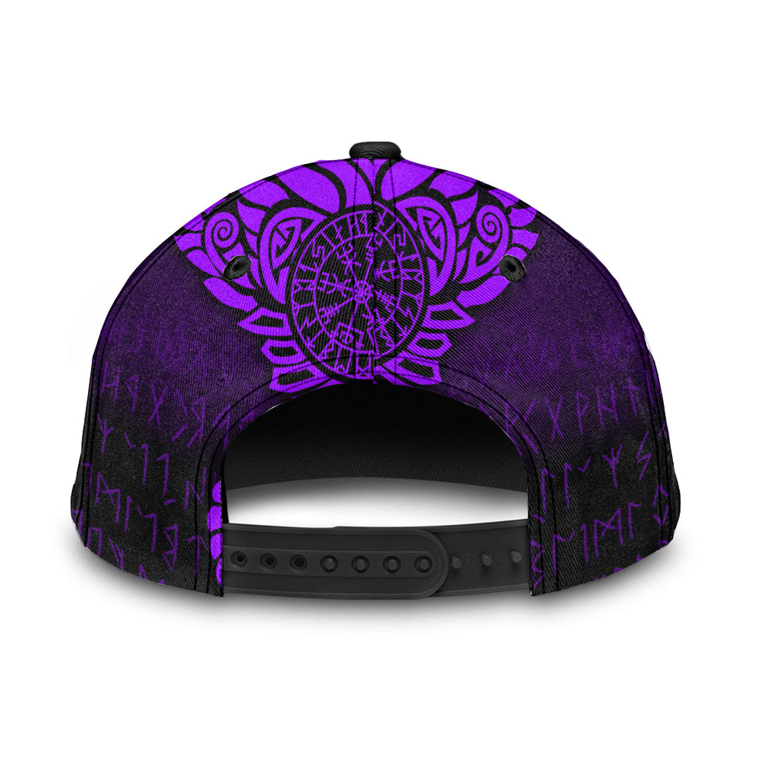 viking-classic-cap-raven-vegvisir-tattoo-purple-version-classic-cap